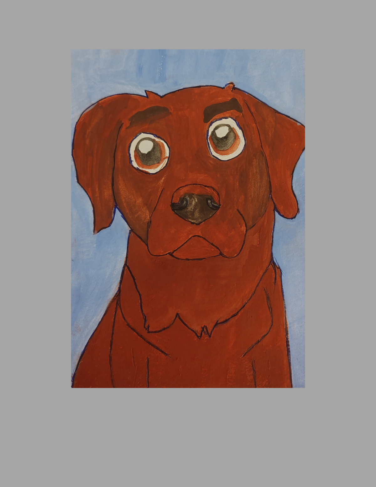 Chocolate lab painting