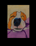 Sleeping beagle gouche painting