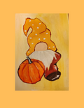 Cosy autumn knome with pumpkin